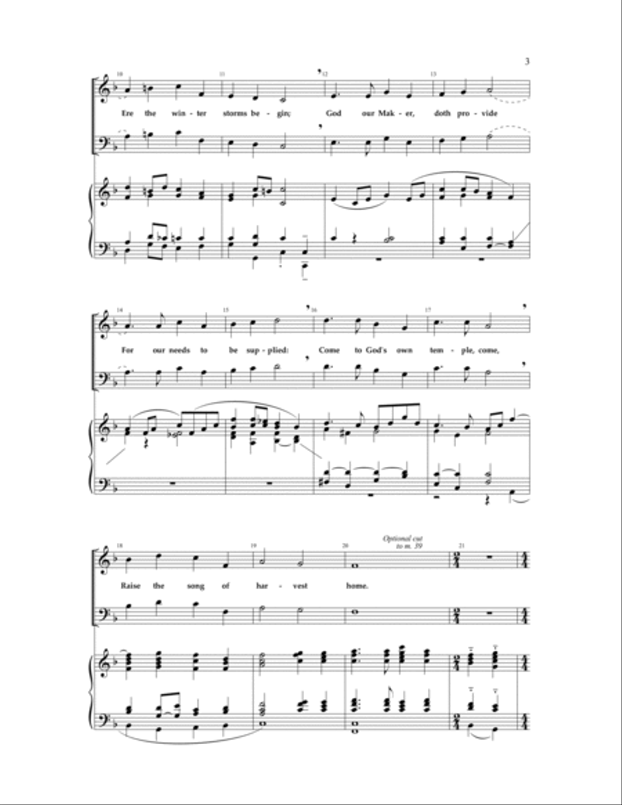 Come, Ye Thankful People, Come 4-Part scores gallery preview page 2