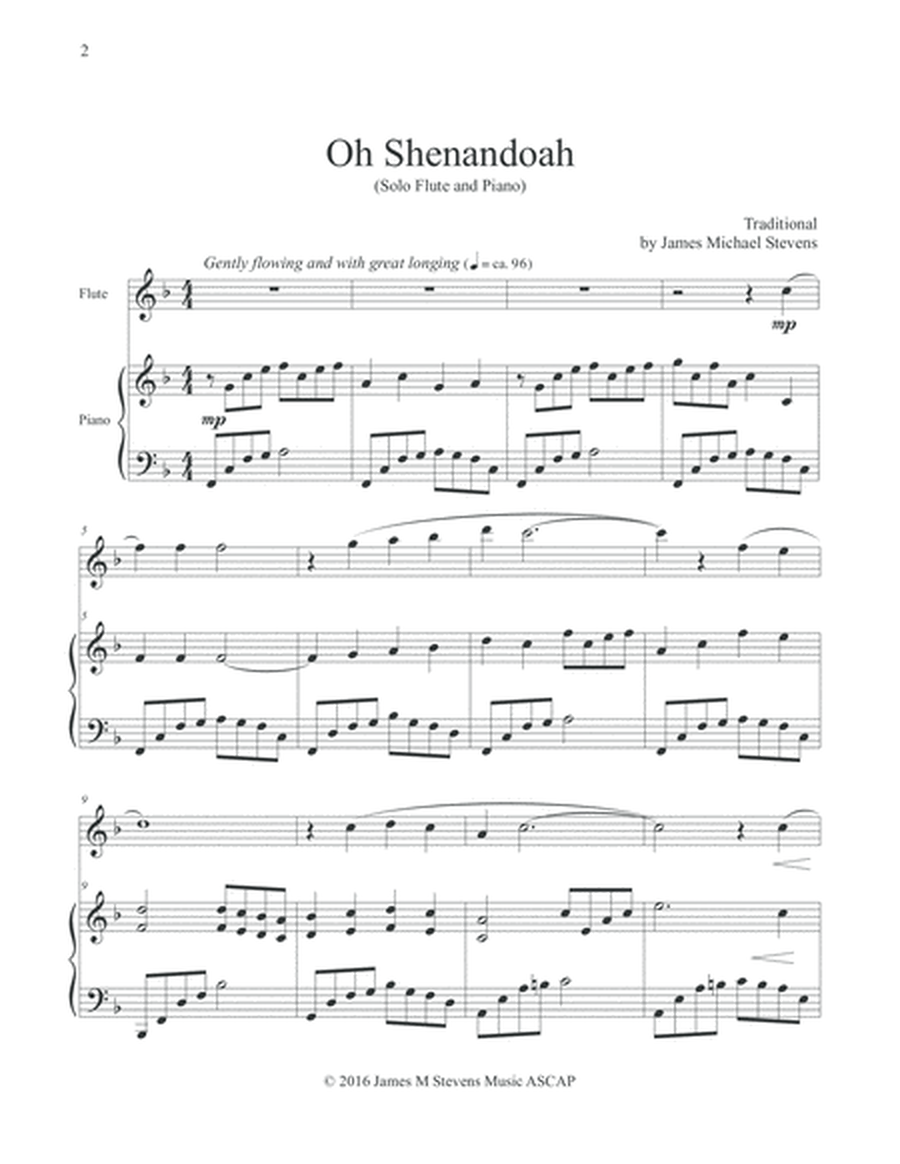 Oh Shenandoah - Solo Flute & Piano image number null