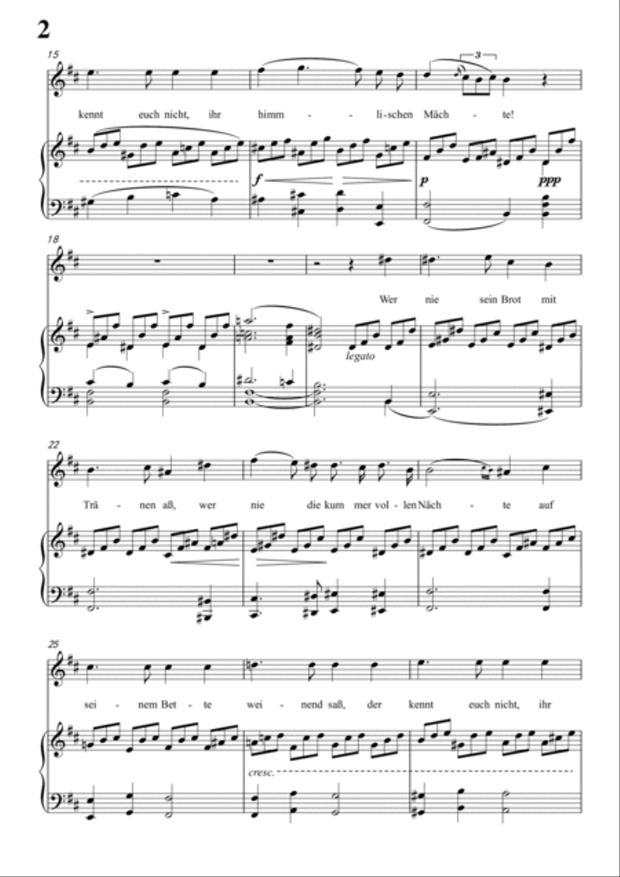 Schubert-Gesänge des Harfners,Op.12 No.2 in b minor,for Vocal and Piano Voice scores gallery preview page 3