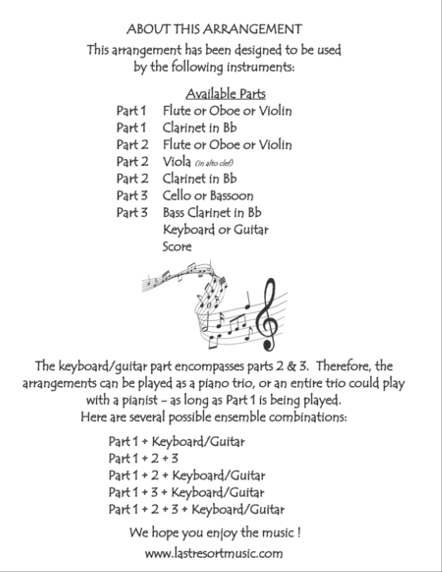 Just A Closer Walk With Thee for String Trio (or Wind Trio or Mixed Trio) Music for Three Large Ensemble scores gallery preview page 2
