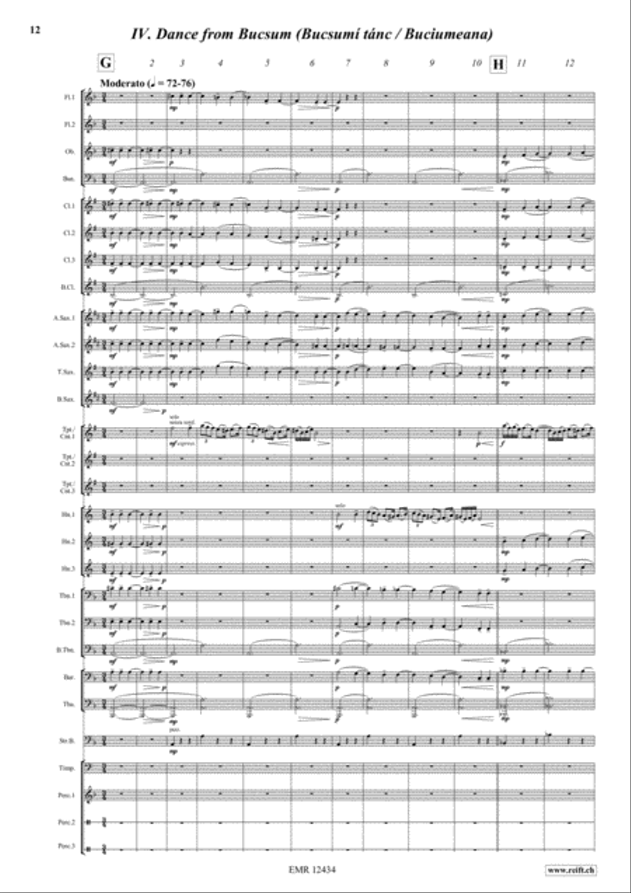 Romanian Folk Dances Concert Band scores gallery preview page 9