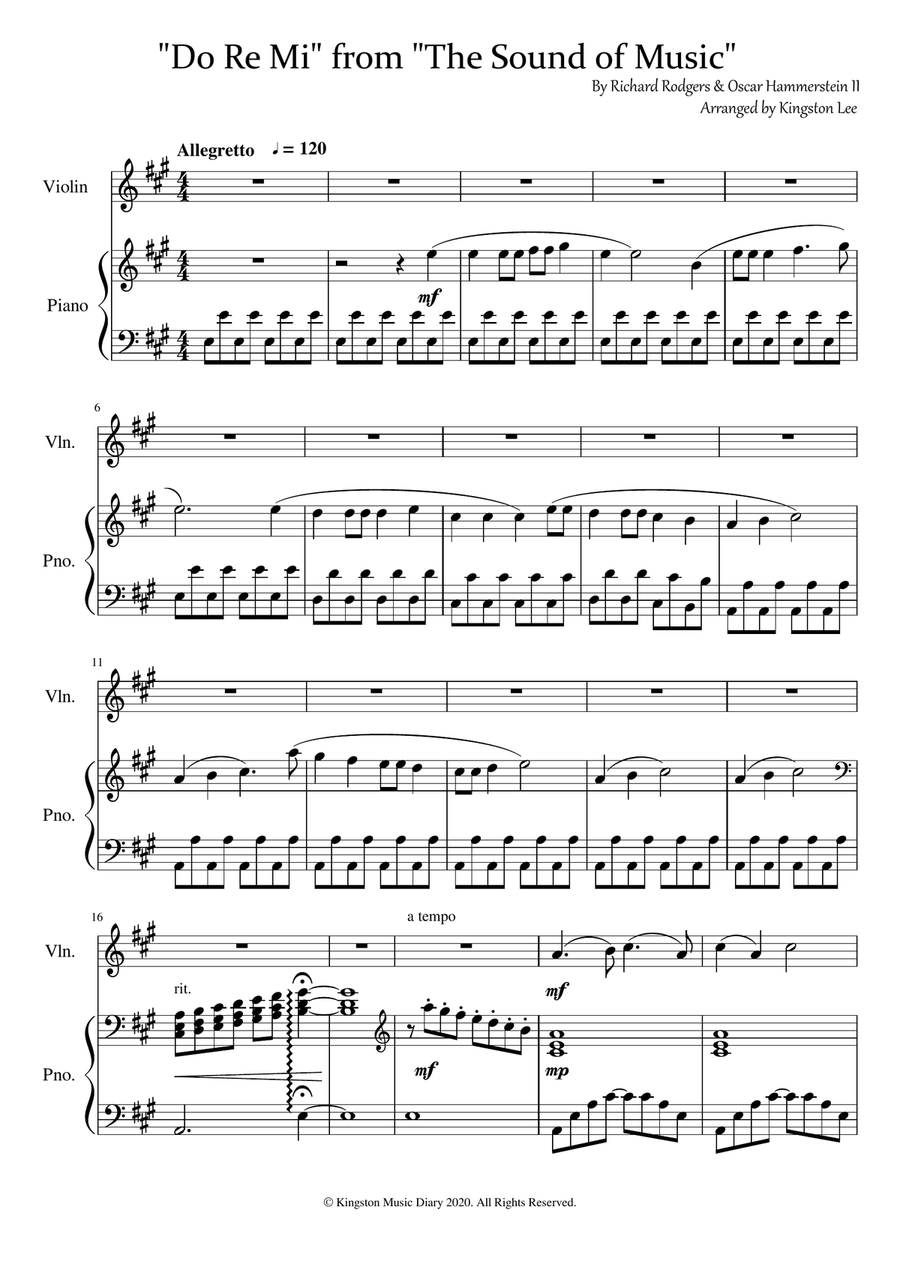 Do-re-mi Violin Solo scores gallery preview page 1