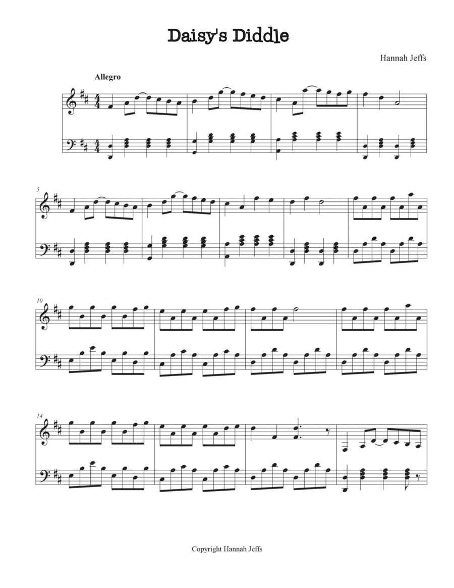 Daisy’s Diddle Daisy’s Diddle Easy Piano scores gallery preview page 1