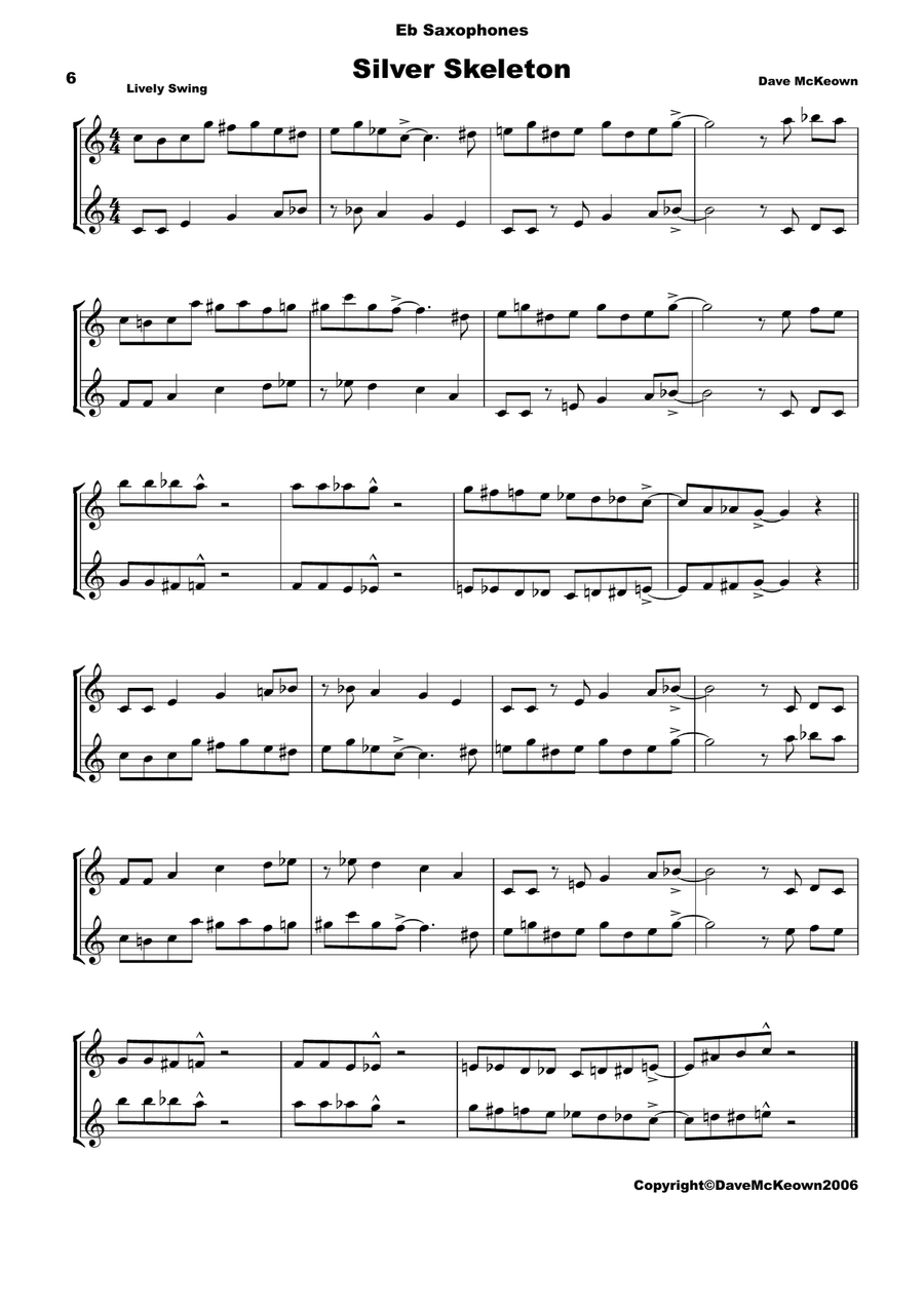 10 Blues Duets for Alto Saxophone Woodwind Duet scores gallery preview page 6
