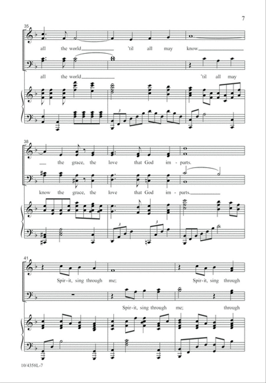 Spirit, Sing Through Me 4-Part scores gallery preview page 7