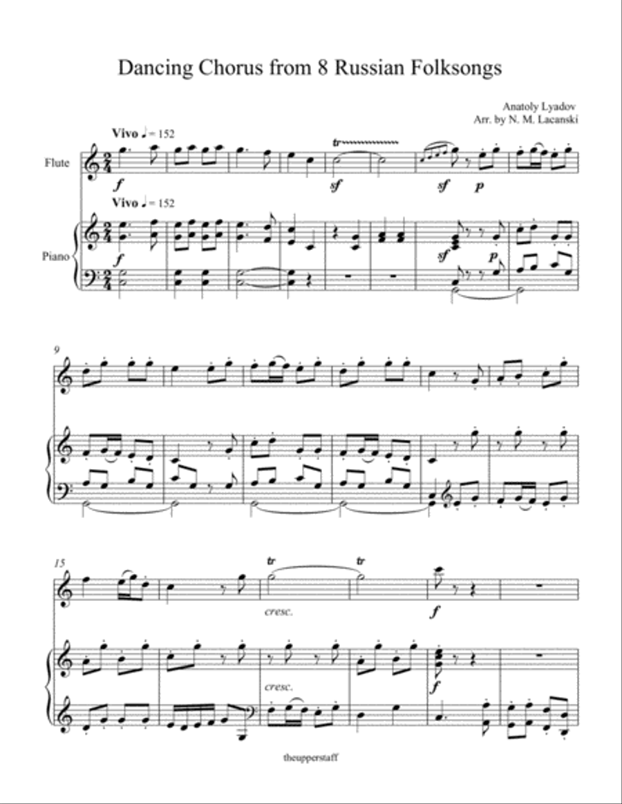 Dancing Chorus from 8 Russian Folksongs Choir scores gallery preview page 1