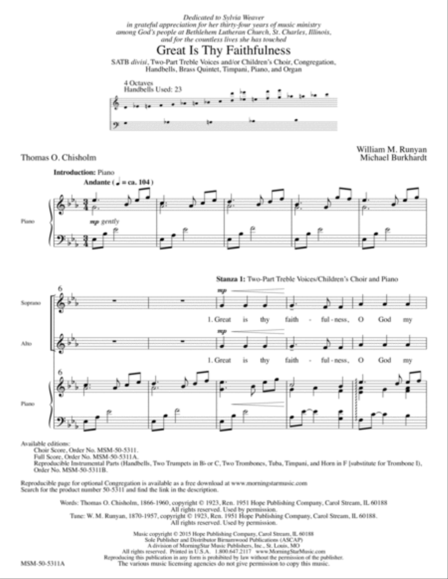 Great Is Thy Faithfulness Choir scores gallery preview page 1