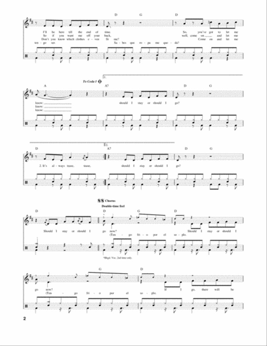 Should I Stay Or Should I Go Drum Set scores gallery preview page 2