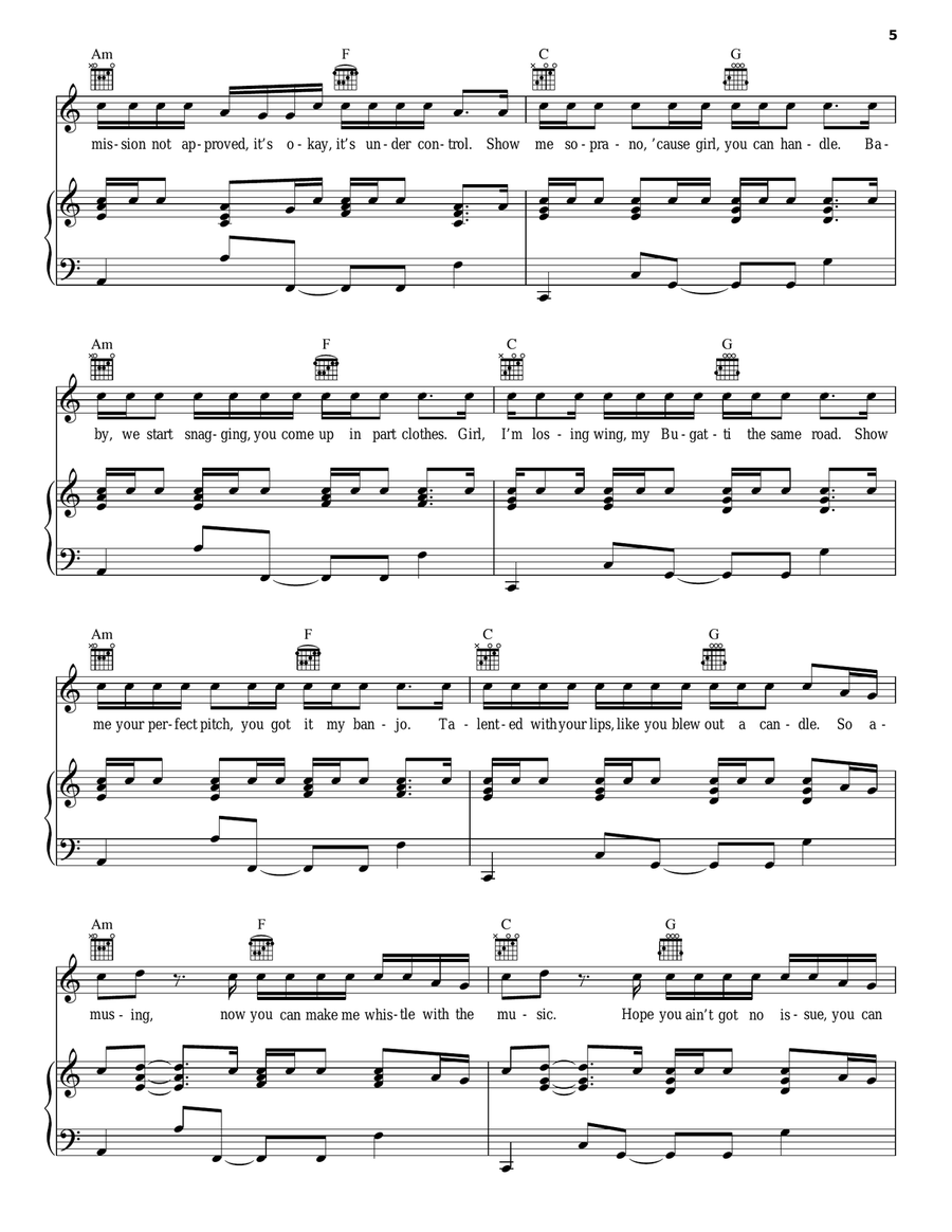 Whistle Piano, Vocal, Guitar scores gallery preview page 5