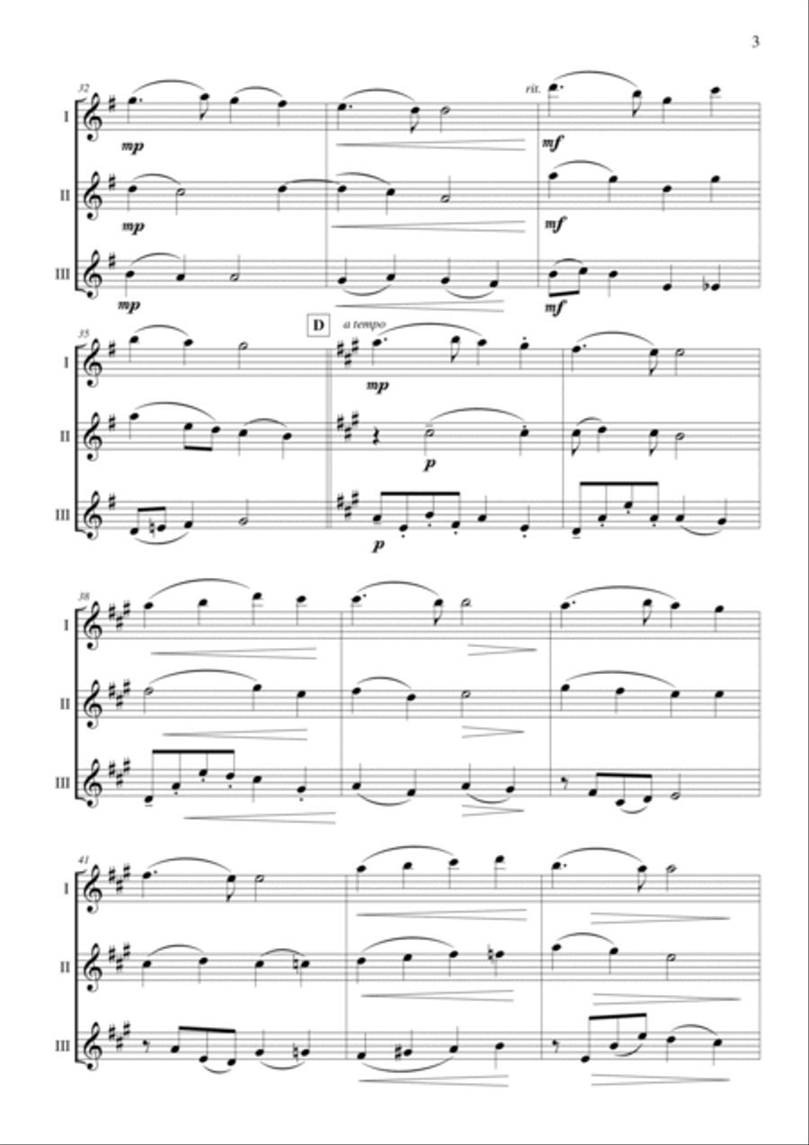 See Amid The Winter's Snow (Flute Trio) Flute Trio scores gallery preview page 3