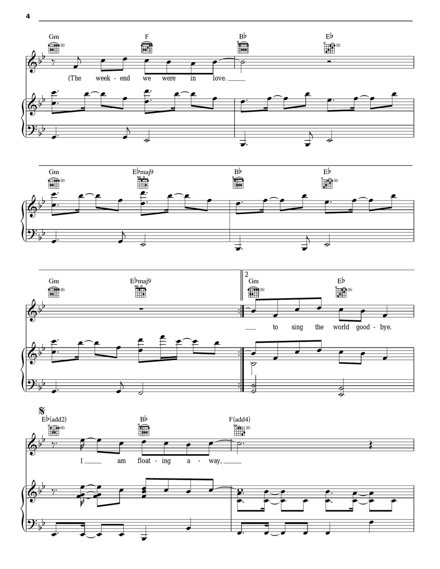 On The Wing On The Wing Piano, Vocal, Guitar scores gallery preview page 4