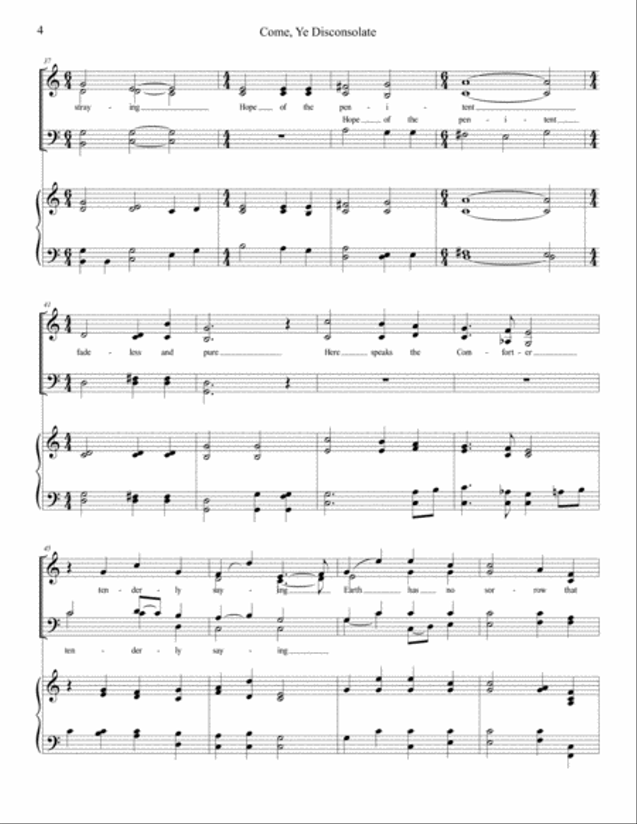 Come, Ye Disconsolate Piano Solo scores gallery preview page 4