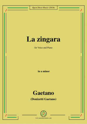 Donizetti-La Zingara,in a minor,for Voice and Piano