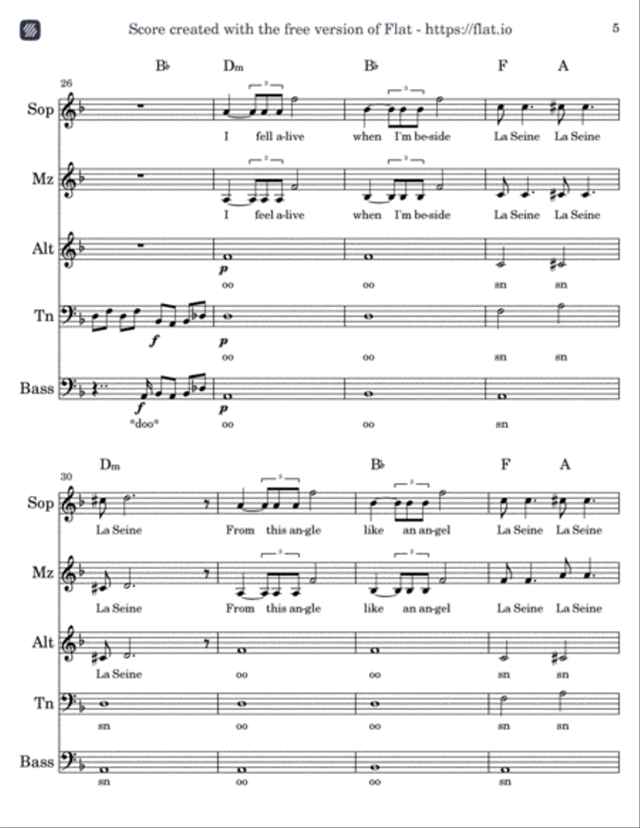 La Seine A Cappella scores gallery preview page 5