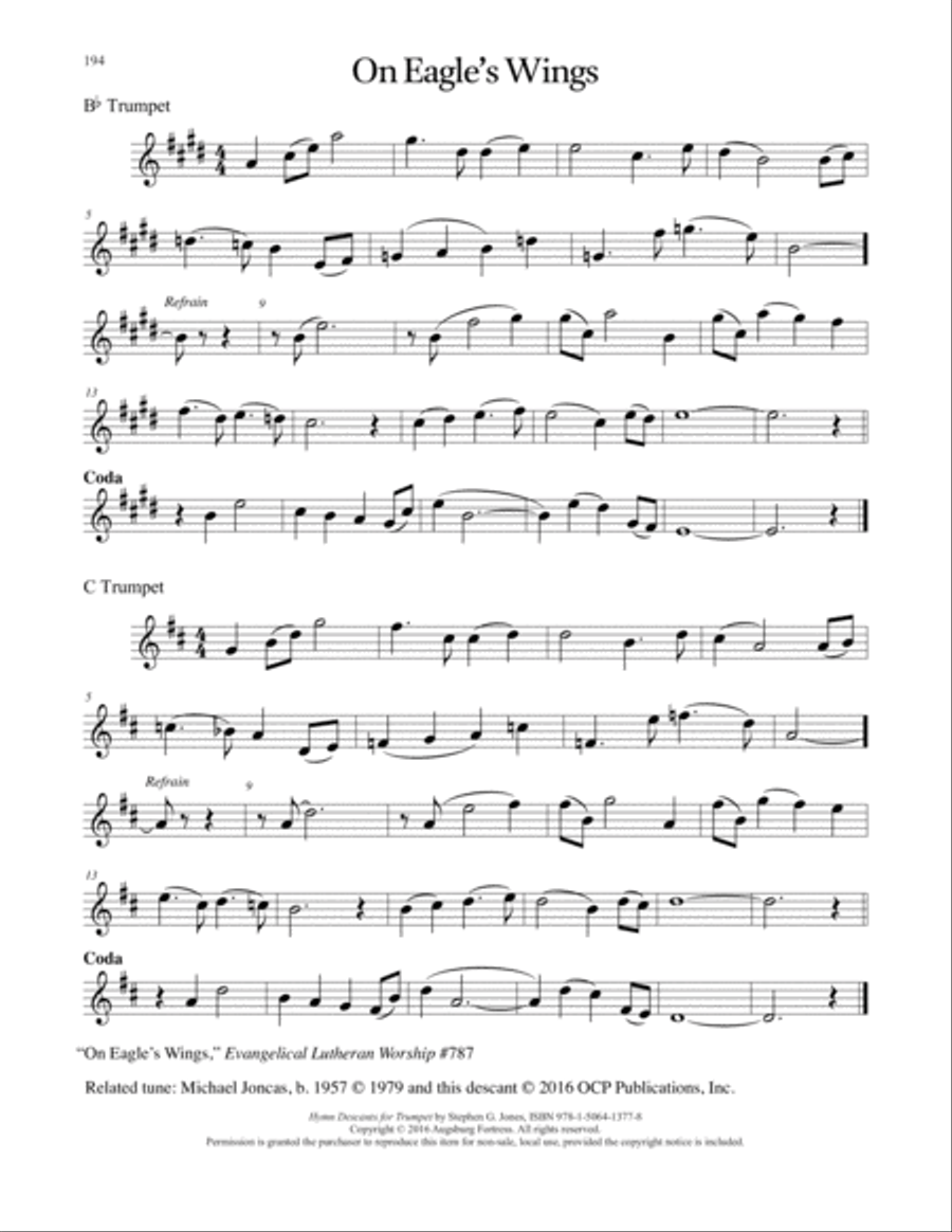Hymn Descants for Trumpet C Trumpet scores gallery preview page 195