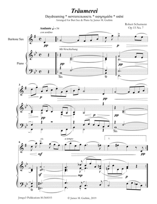 Schumann: Träumerei Op. 15 No. 7 for Baritone Sax & Piano