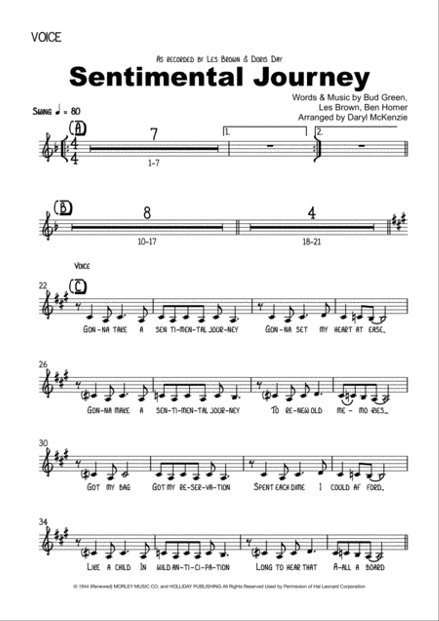 Sentimental Journey Jazz Ensemble scores gallery preview page 6