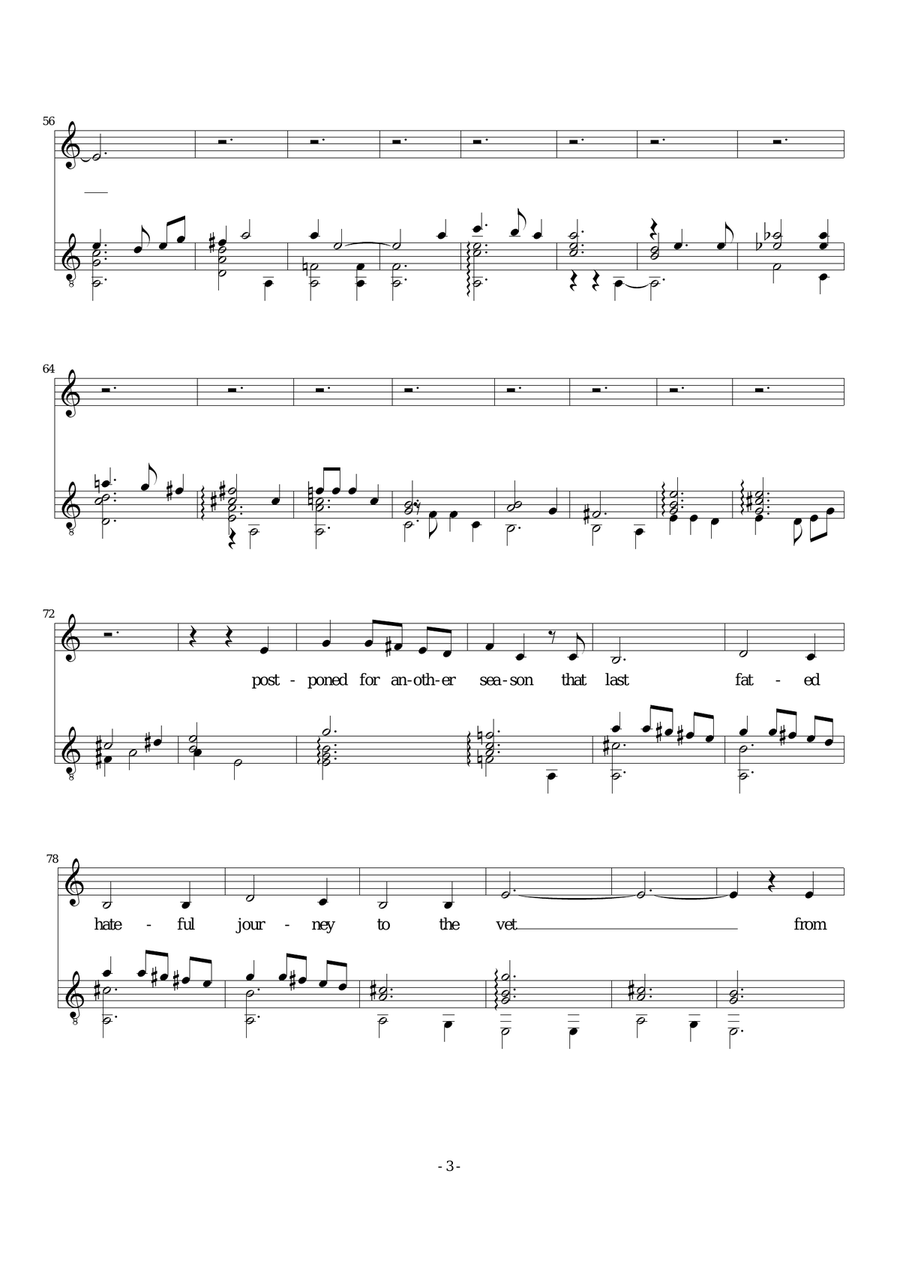 The Venerable Cat for alto and guitar and optional recorder part Recorder scores gallery preview page 3