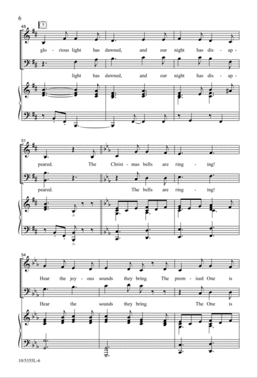 Ding Dong! The Christmas Bells Are Ringing 4-Part scores gallery preview page 6