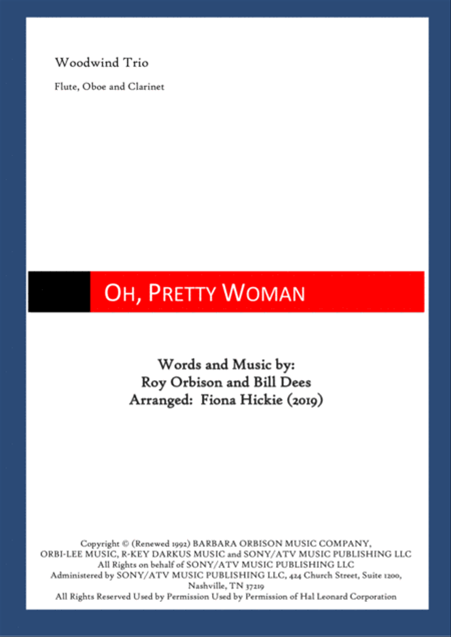 Oh, Pretty Woman Woodwind Trio scores gallery preview page 1