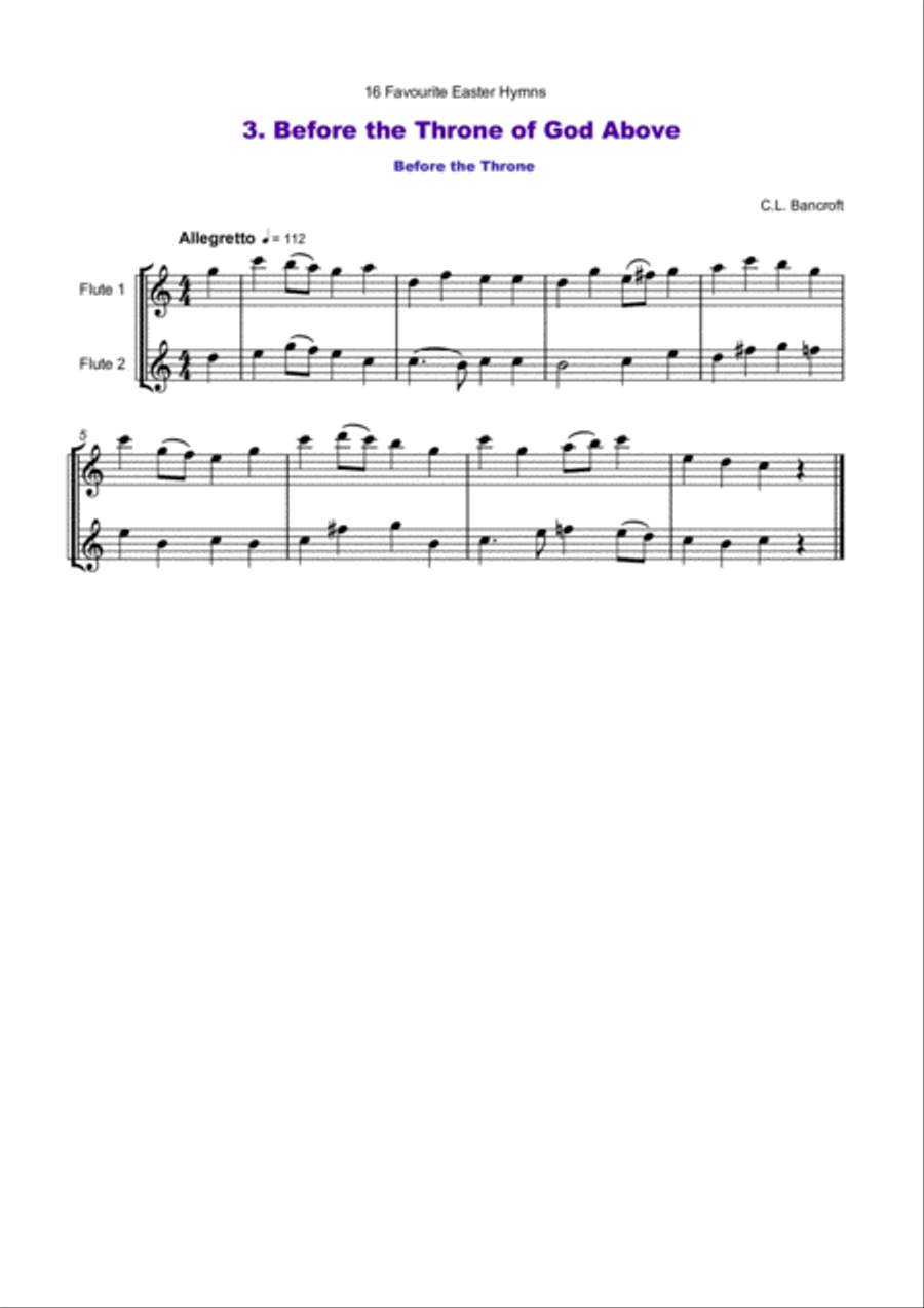 16 Favourite Easter Hymns for Flute Duet Flute Duet scores gallery preview page 4