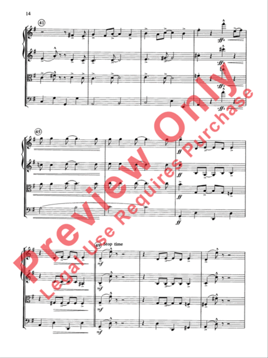 Cole Porter (Classic String Quartets) String Quartet scores gallery preview page 15
