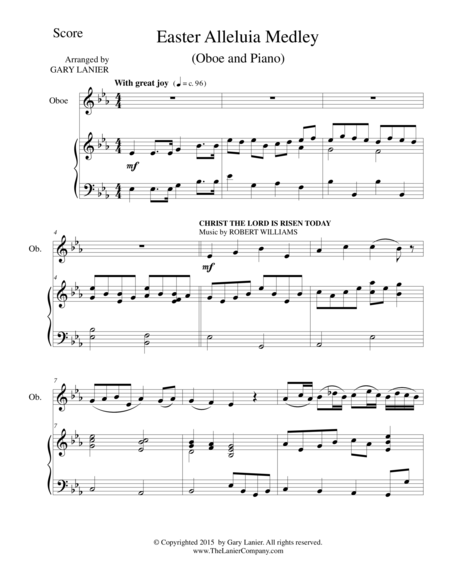 EASTER ALLELUIA MEDLEY (Duet – Oboe/Piano) Score and Oboe Part image number null