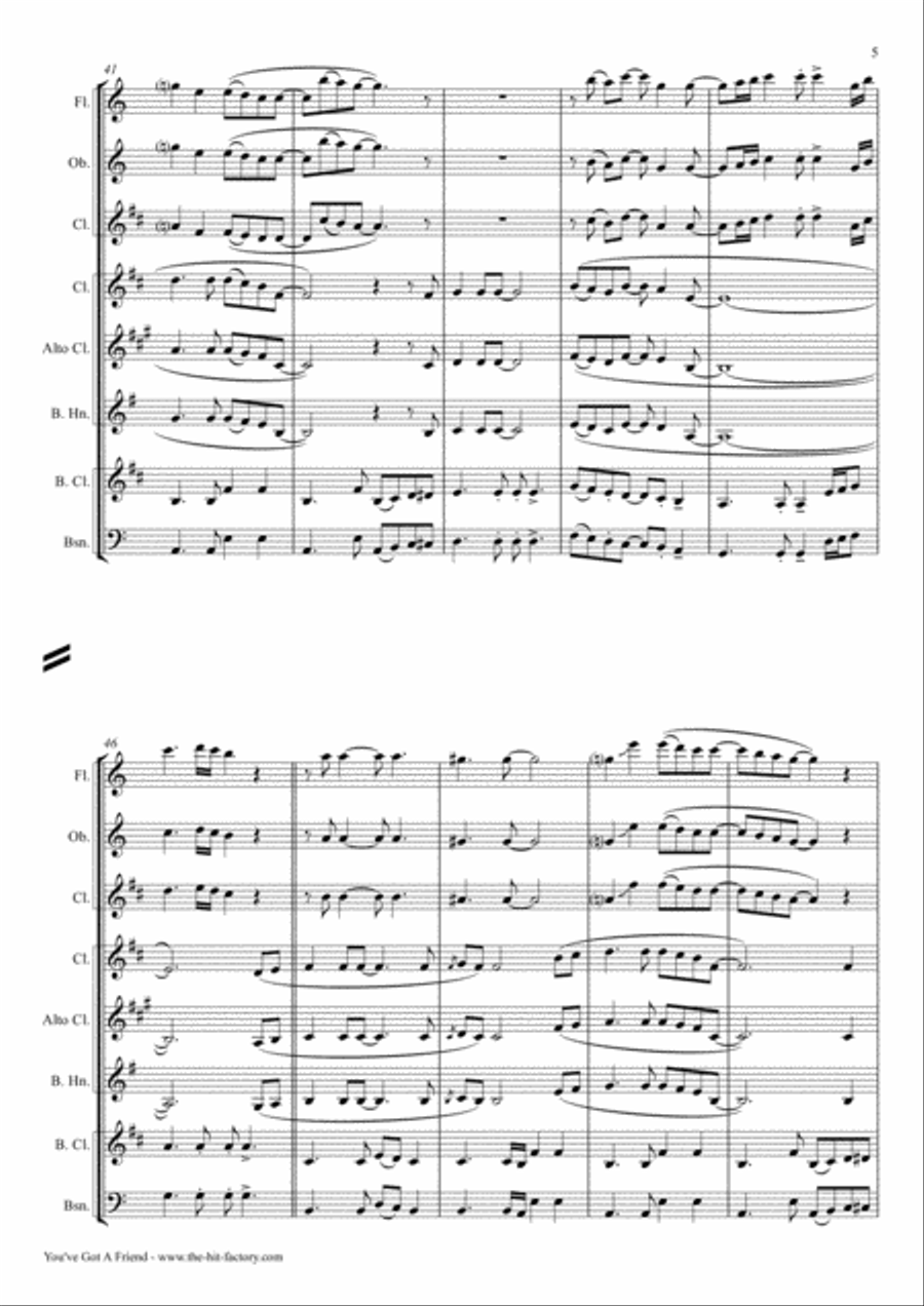 You've Got A Friend Woodwind Trio scores gallery preview page 5