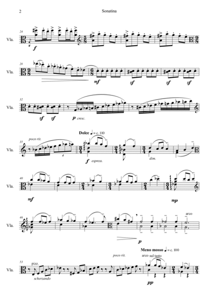 Sonatina for viola solo image number null
