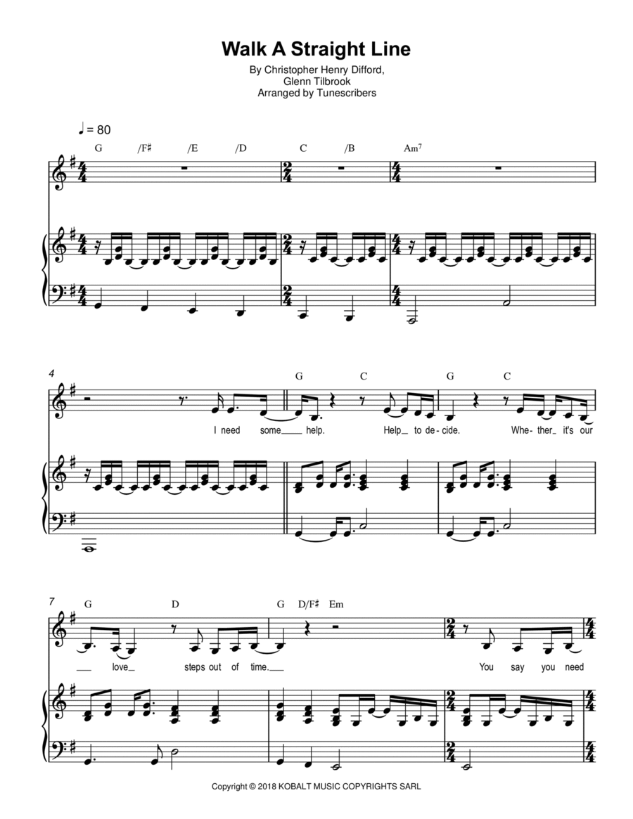 Walk a Straight Line Walk a Straight Line Voice scores gallery preview page 1