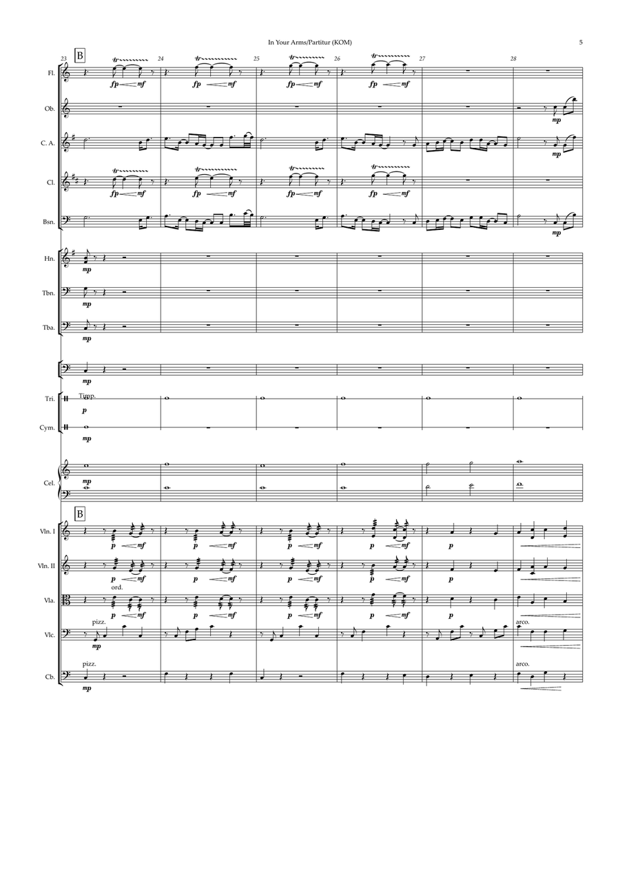 In Your Arms (KOM/Instrumental Version) Chamber Orchestra scores gallery preview page 6