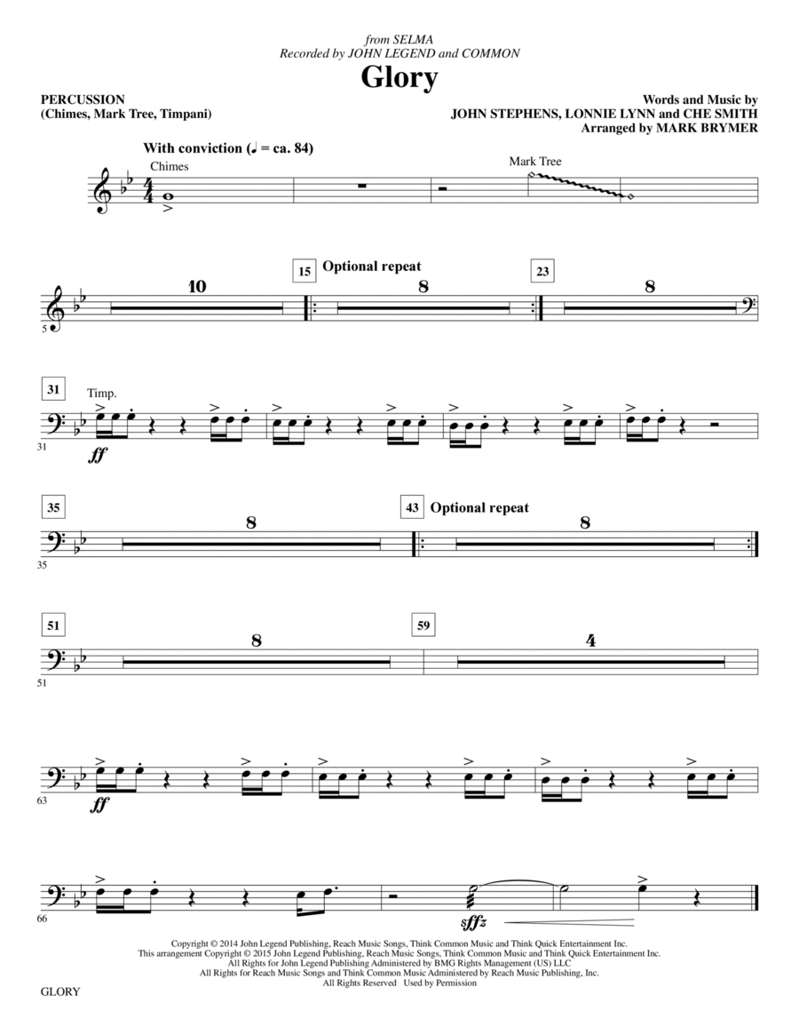 Glory - Percussion Choir scores gallery preview page 1