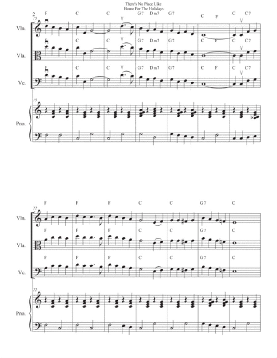 (There's No Place Like) Home For The Holidays String Quartet scores gallery preview page 2