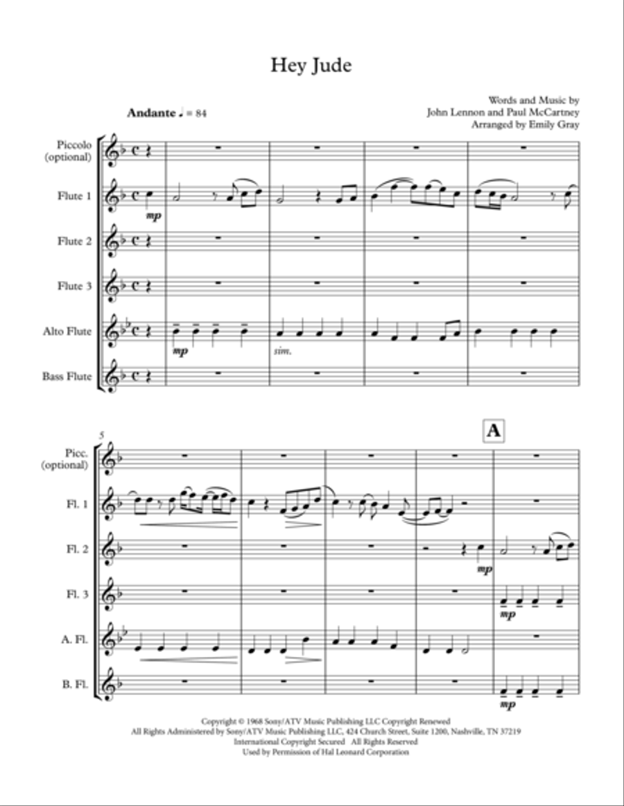 Hey Jude Woodwind Ensemble scores gallery preview page 3