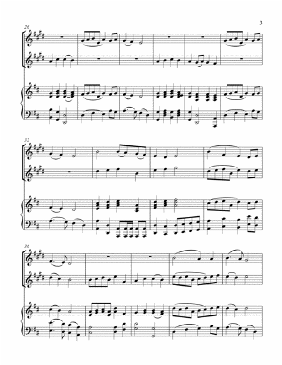 Christ The Lord Is Risen Today (treble Bb instrument duet) Piano scores gallery preview page 4