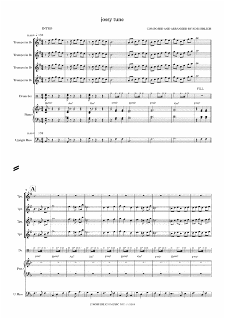 jossy tune Small Ensemble scores gallery preview page 1