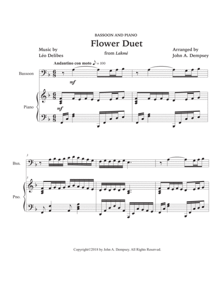 Flower Duet (Bassoon and Piano) image number null