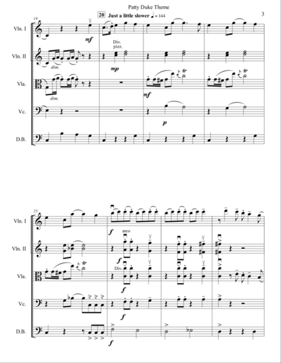 Patty Duke Theme Patty Duke Theme String Orchestra scores gallery preview page 4