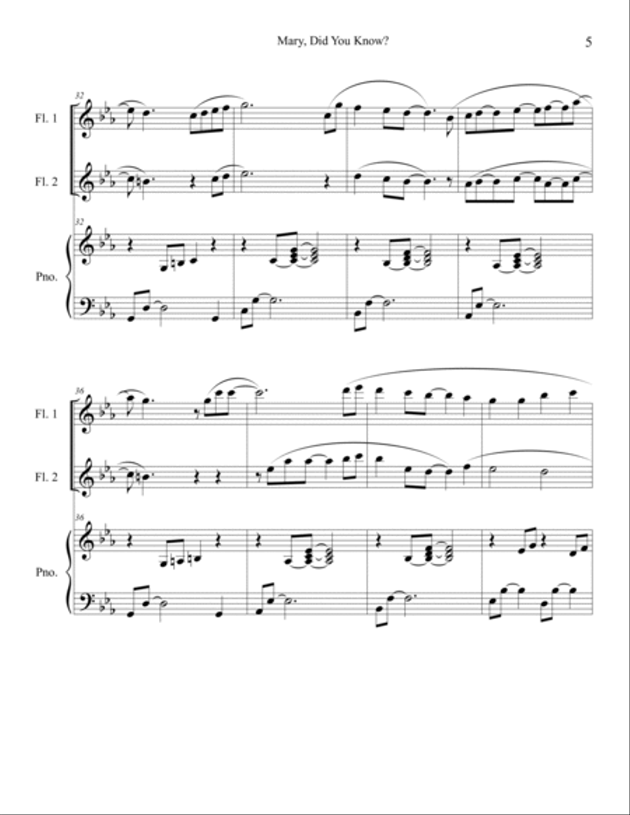 Mary, Did You Know? Woodwind Duet scores gallery preview page 5