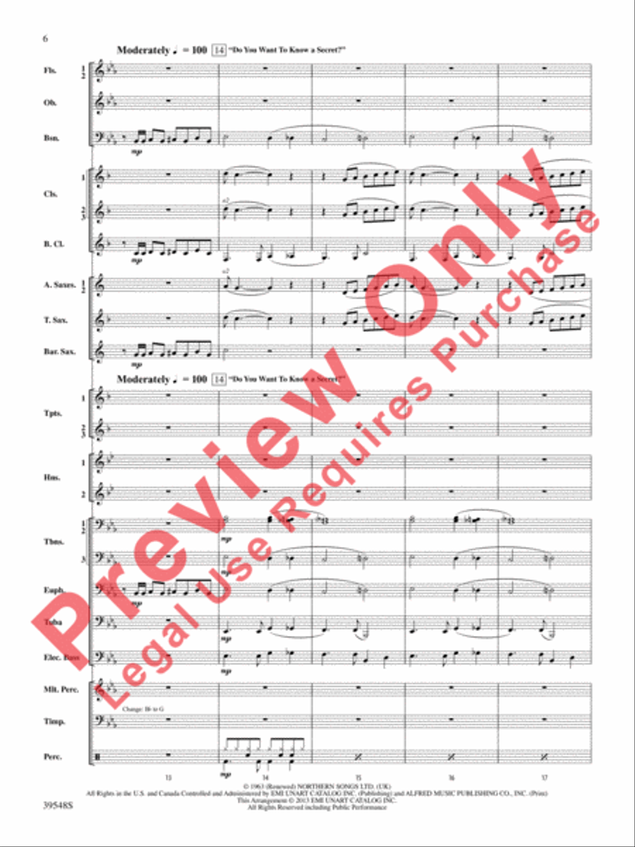 The Beatles Remembered Concert Band scores gallery preview page 7