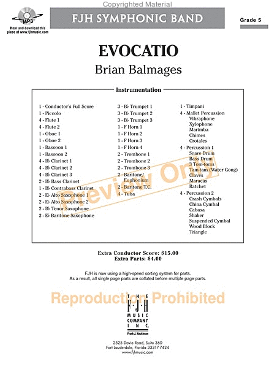 Evocatio Evocatio Concert Band scores gallery preview page 50