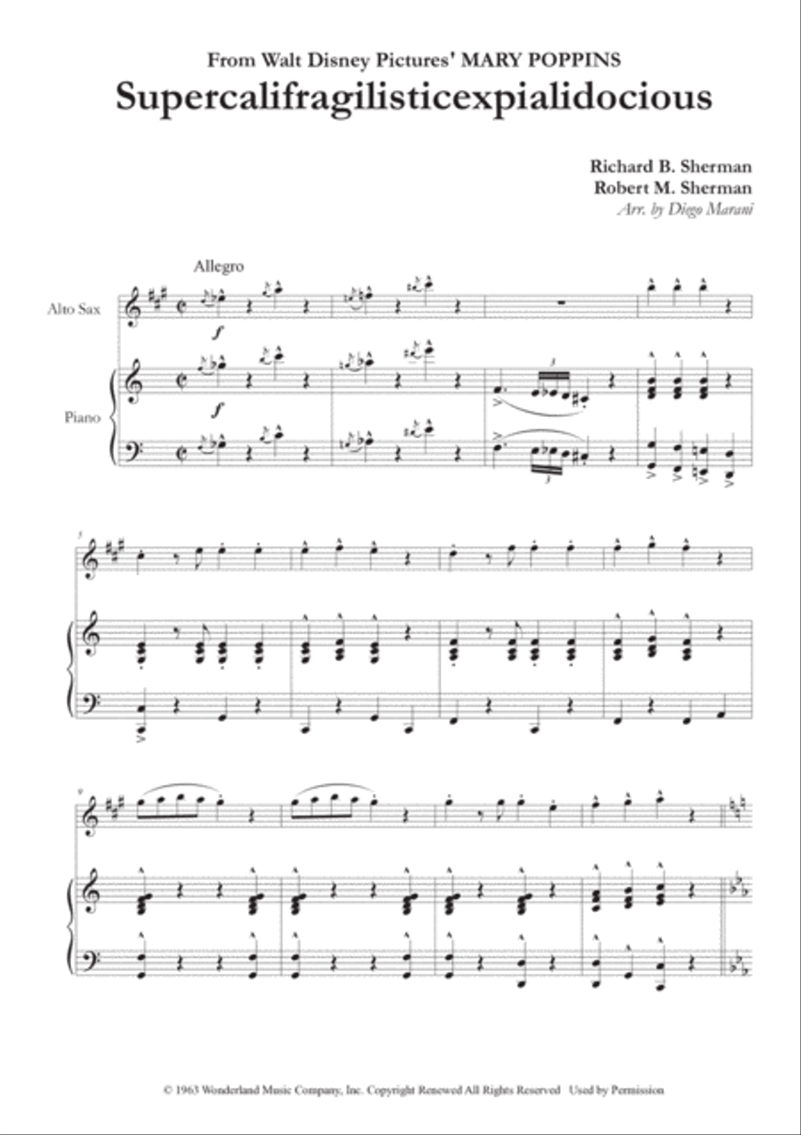 Supercalifragilisticexpialidocious Woodwind Duet scores gallery preview page 2