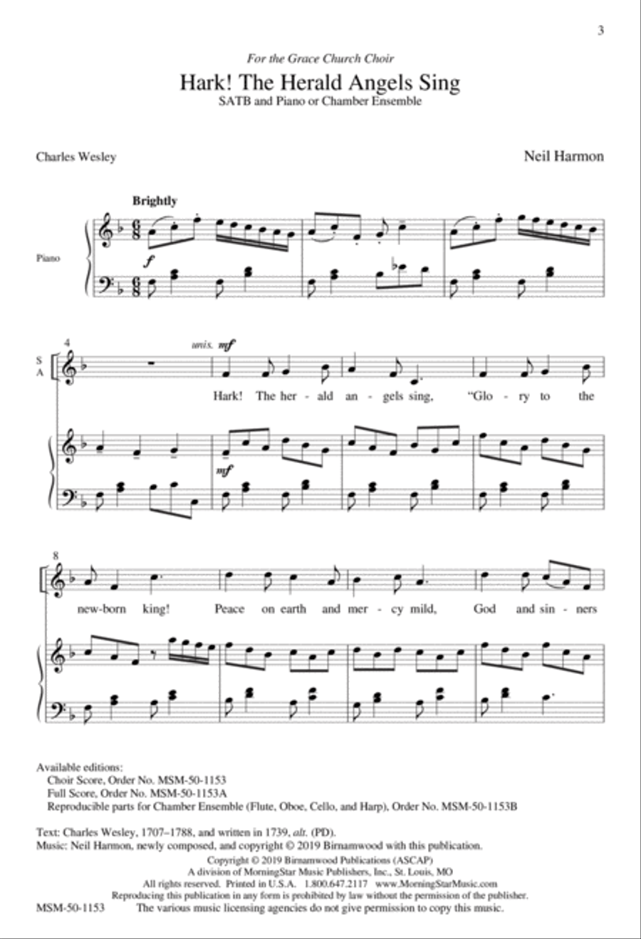 Hark! The Herald Angels Sing 4-Part scores gallery preview page 2