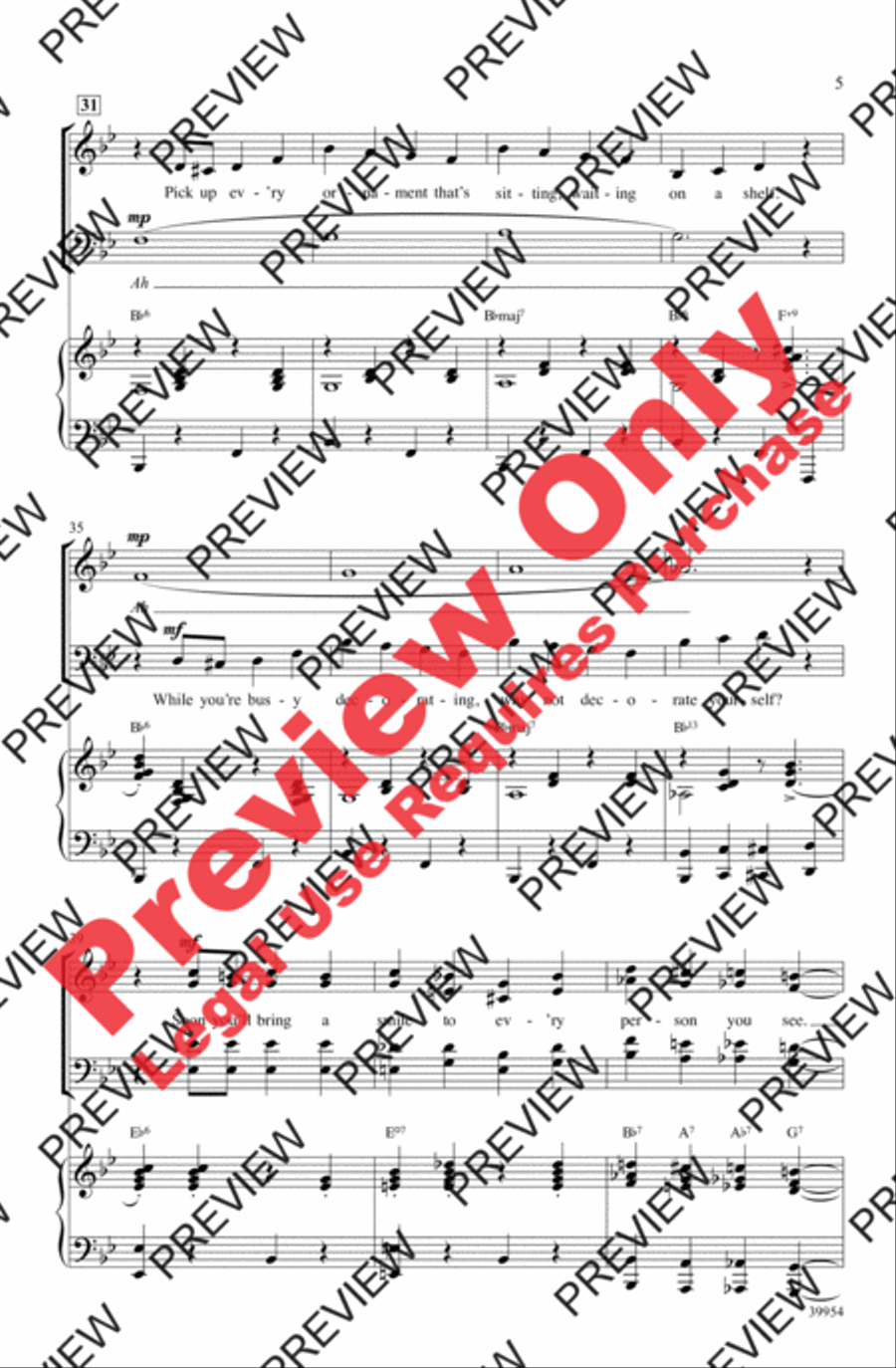 Elf: A Medley from the Broadway Musical 4-Part scores gallery preview page 5