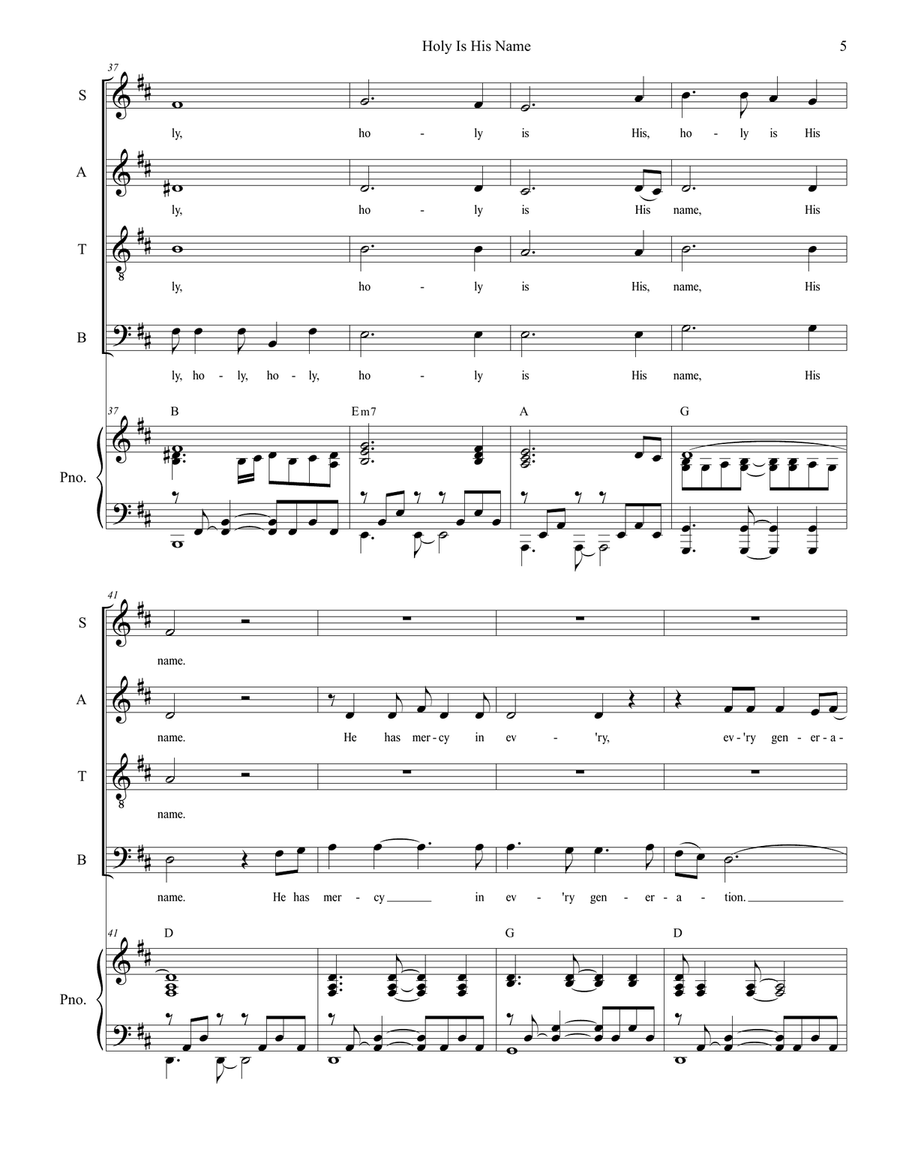 Holy Is His Name 4-Part scores gallery preview page 5