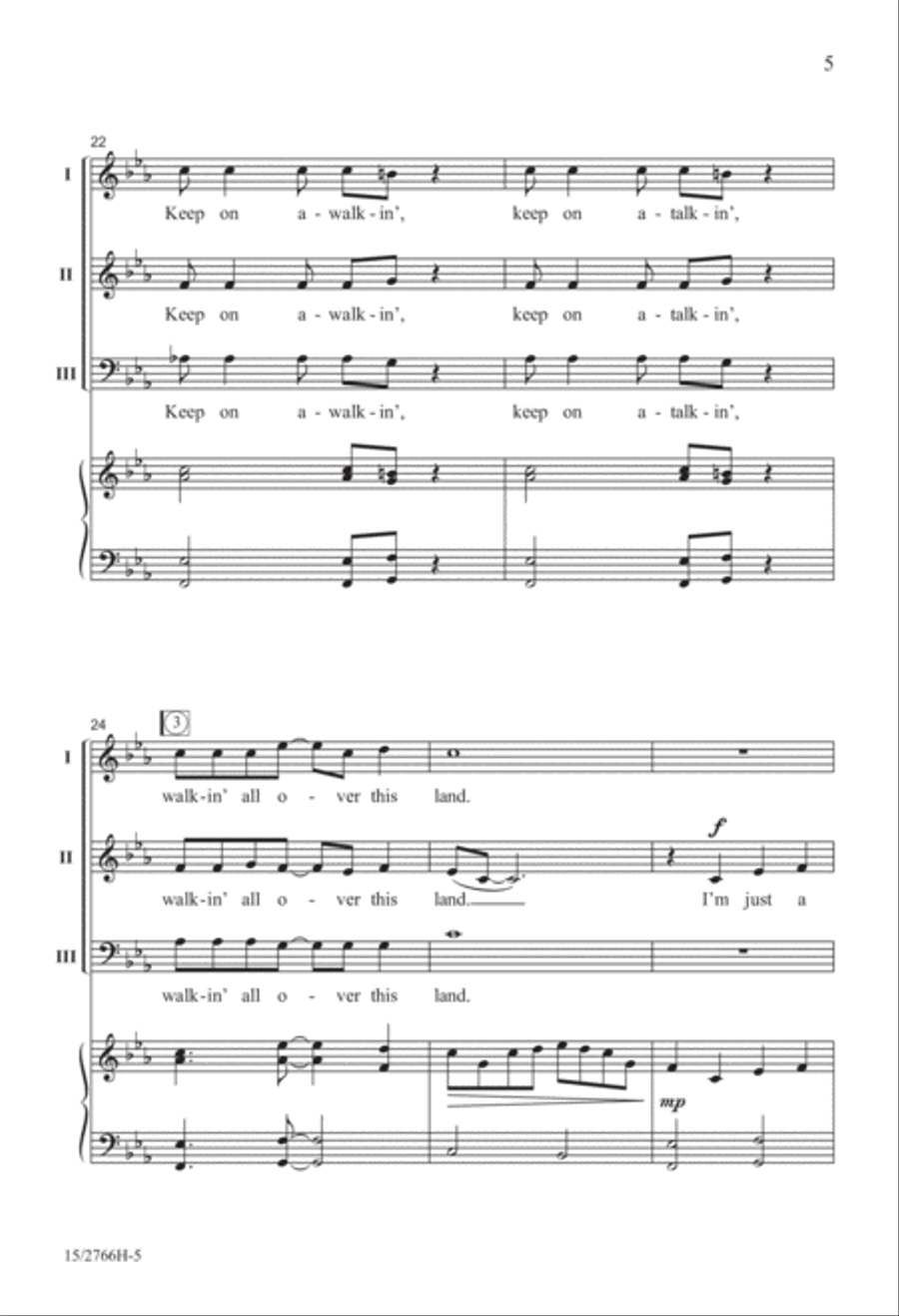 Turn Me 'Round Mixed Choir scores gallery preview page 5