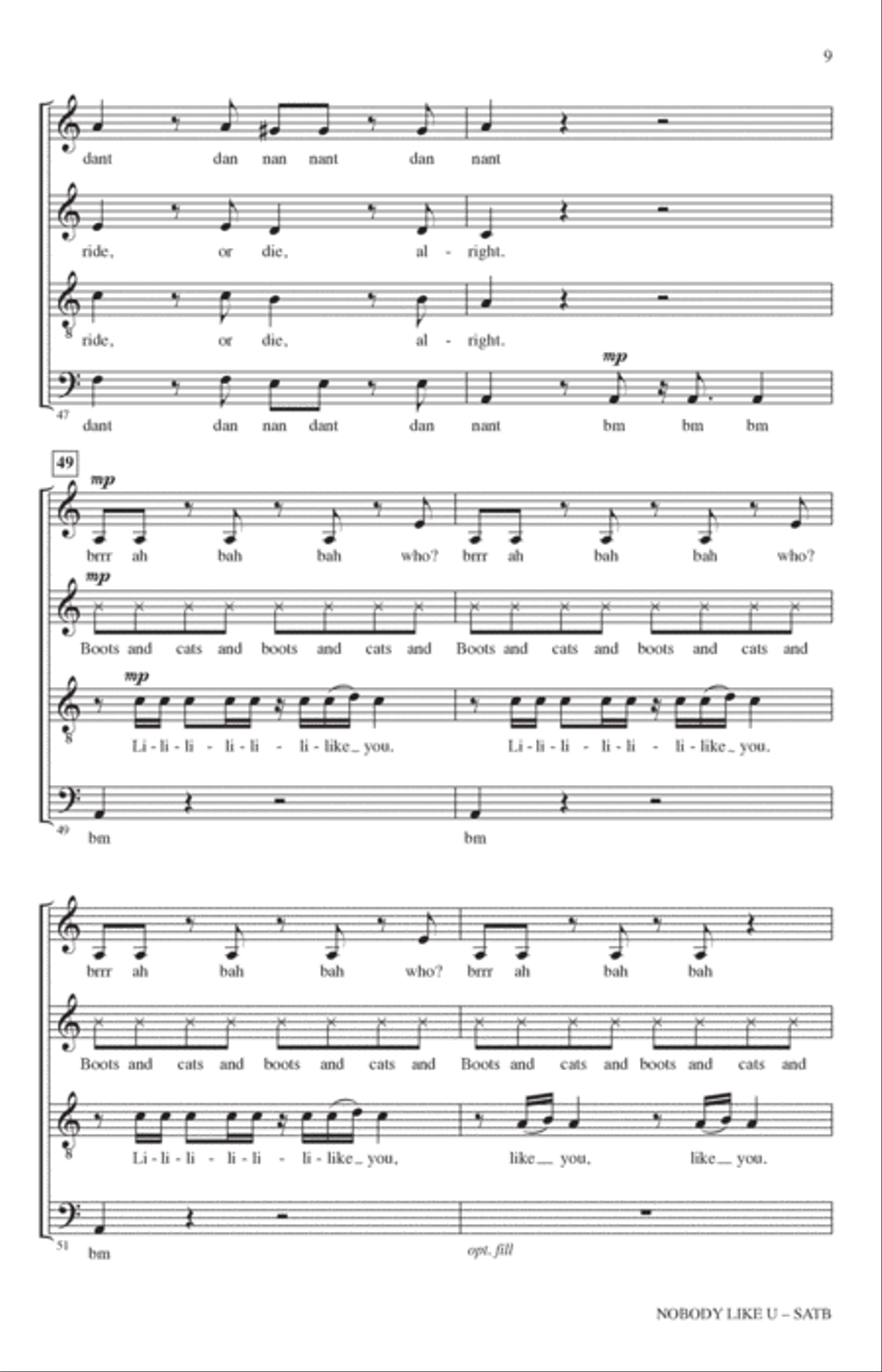 Nobody Like U (from Turning Red) (arr. Deke Sharon) 4-Part scores gallery preview page 8