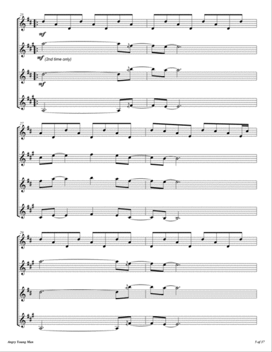Angry Young Man Woodwind Quartet scores gallery preview page 6