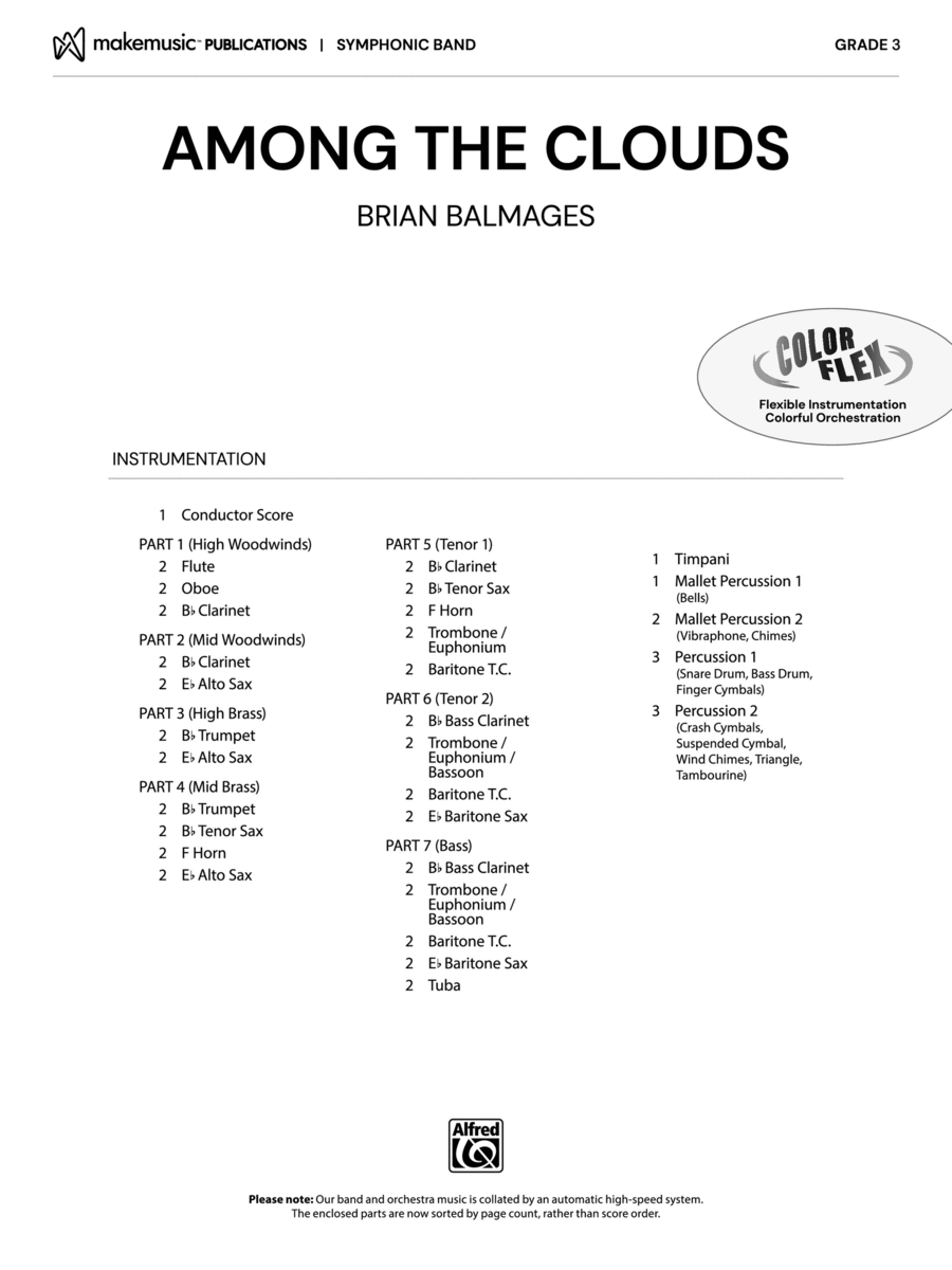 Among the Clouds: Score Among the Clouds: Score Concert Band scores gallery preview page 1