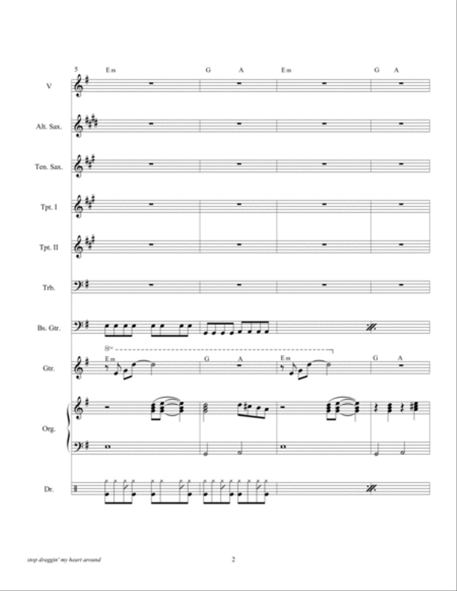 Stop Draggin' My Heart Around Tenor Saxophone scores gallery preview page 4
